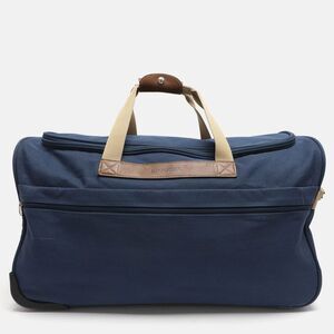 Lancel Blue Balistic Nylon And Leather Rolling Trolley Luggage